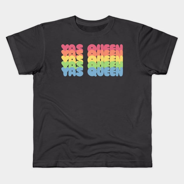 YAS QUEEN Slogan Tee / Typographic Design Kids T-Shirt by DankFutura